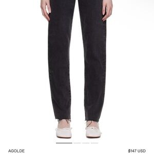 Agolde Black Straight Leg Jeans